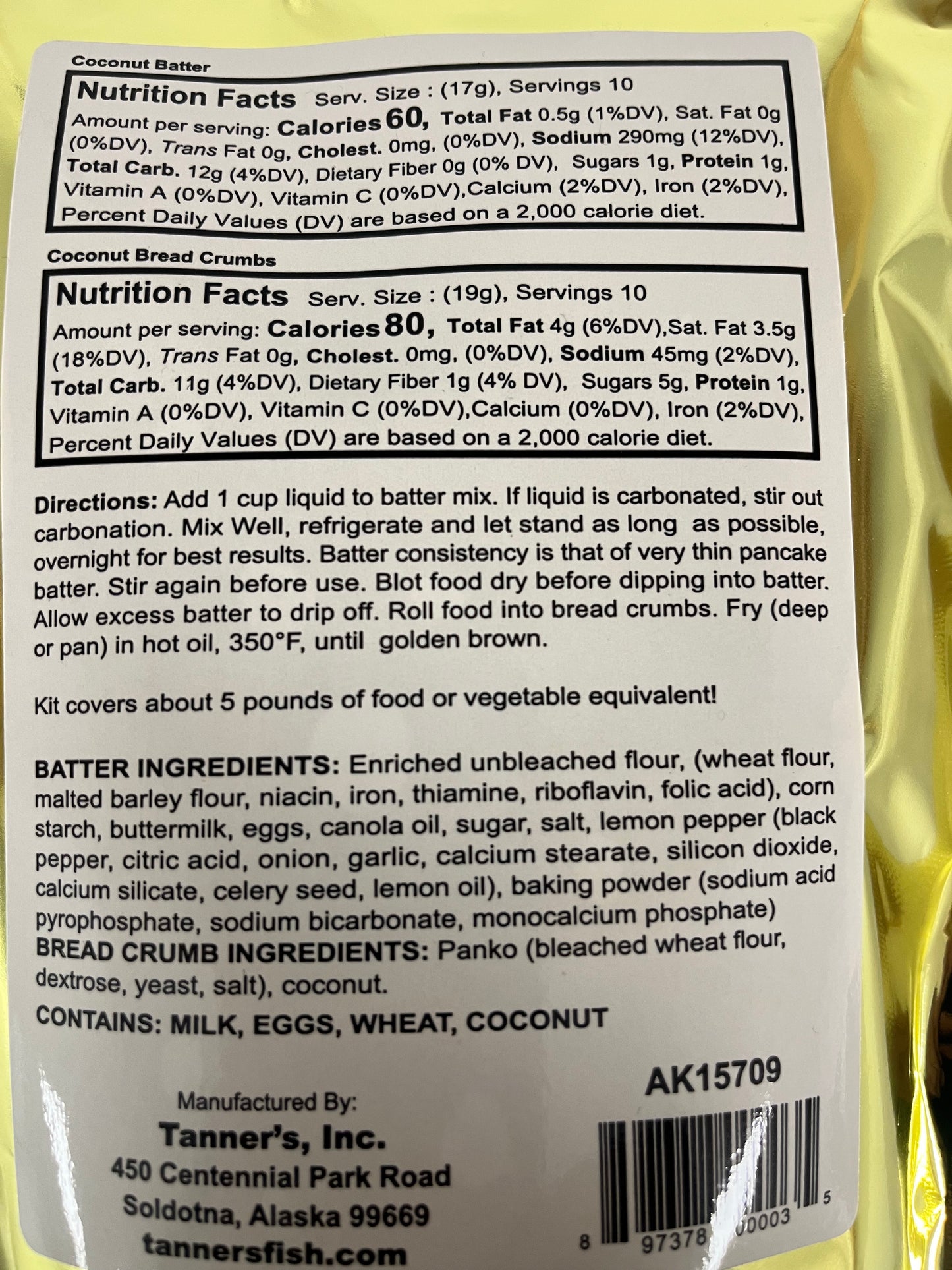 Coconut Gourmet Batter